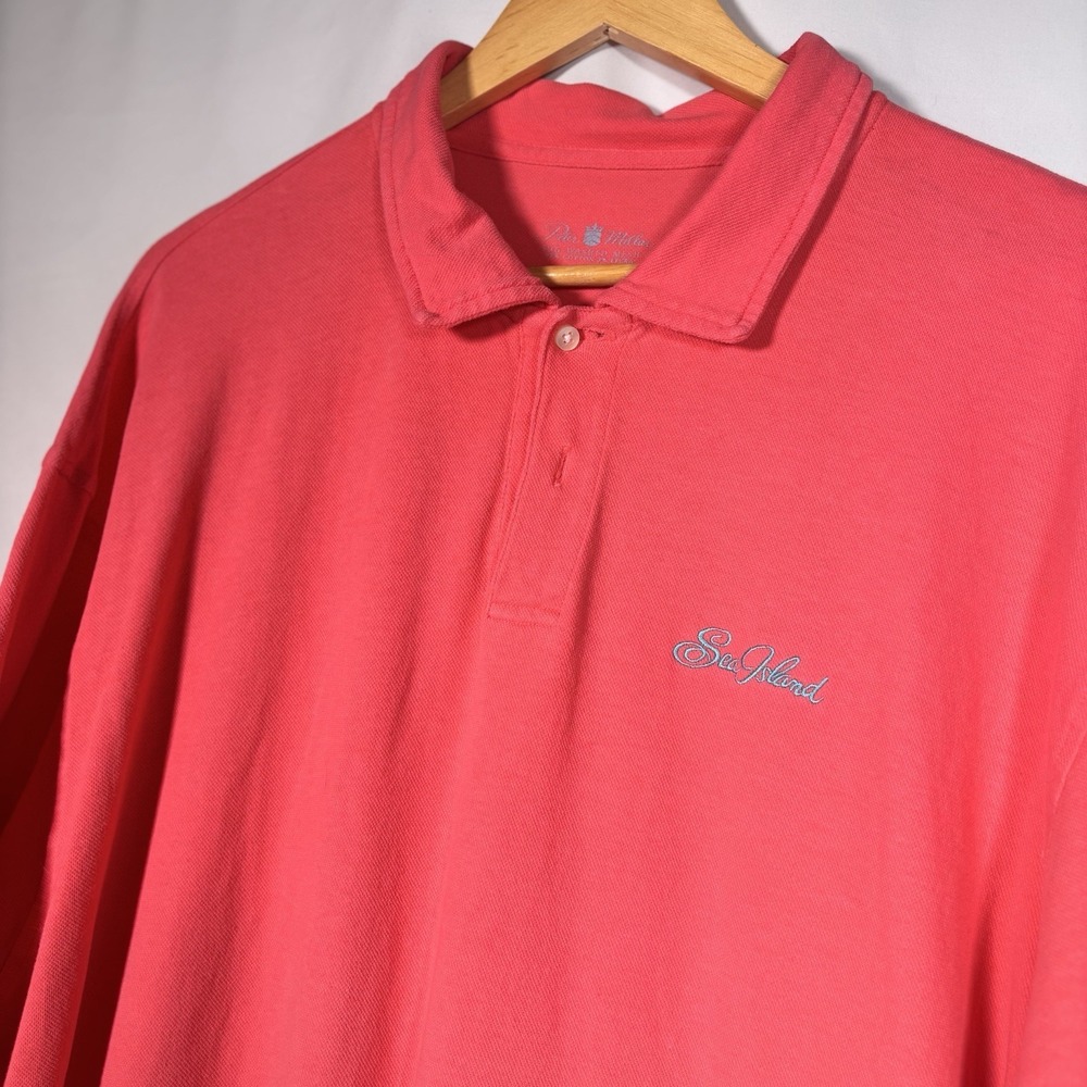 Peter Millar Sea Island Polo Golf Shirt Mens XL Sun Washed Mesh Salmon Embroider - Picture 1 of 6